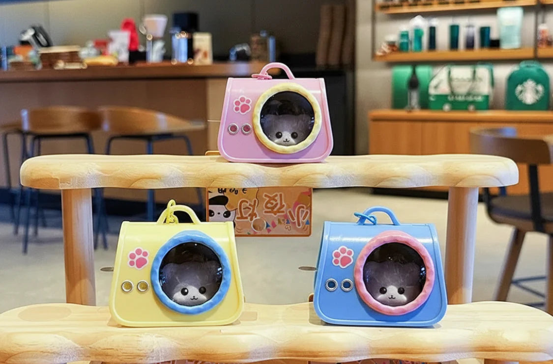 Cute Cat Hand Bag Light-Up Keychain