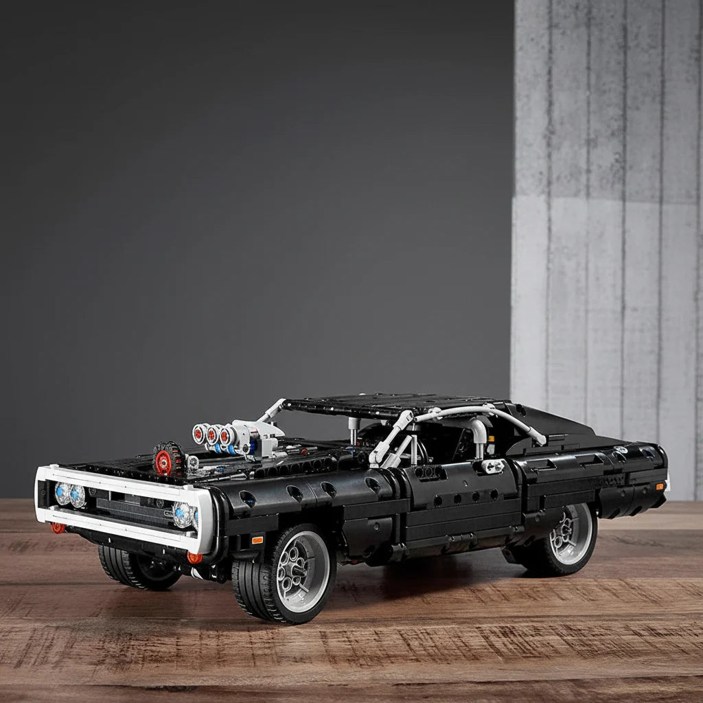 Technic Fast and Furious Dom's Dodge Charger Racing Car Model Iconic Collector's Building Set for Kids