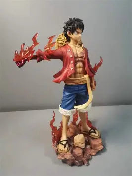 One Piece :  Luffy Flame Standing Action Figure - 26cm Dual Face With Blister And Box