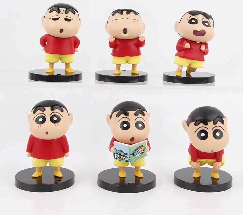 Shinchan Red T-shirt 6pcs set 6.5cm Height