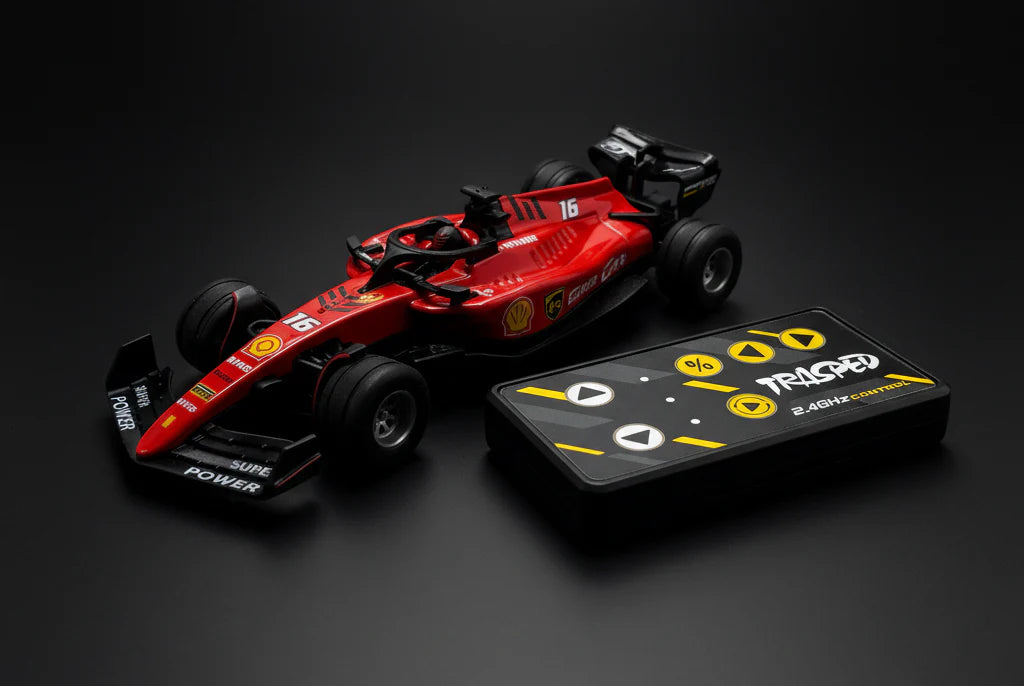 Mini RC Formula 1 Leclerc (with Driver) Speed Regulating Alloy Model Remote Control Car 1:64 Scale 2.4 GHz