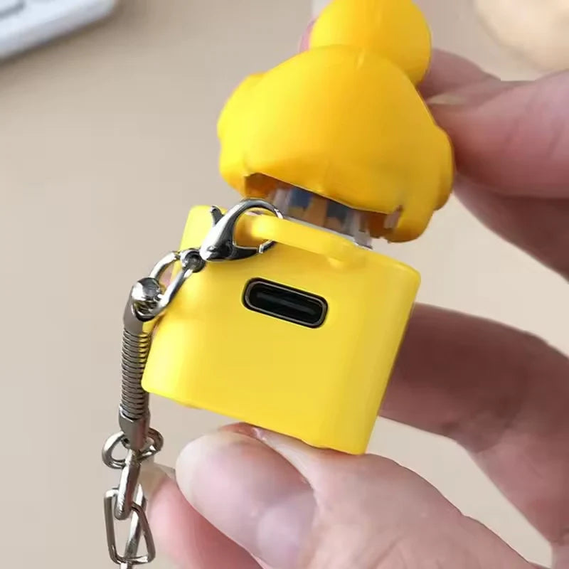 Duckling Quack Fidgets Toy Duck Keyboard Keycap Regulator Rattle Button Sound Keychain Decorative Ornament