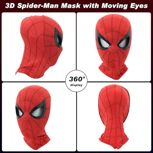 3D Spiderman Mask || with Moving Eyes, Jaw Motion Activated Blinking Eyelid Spider-Man