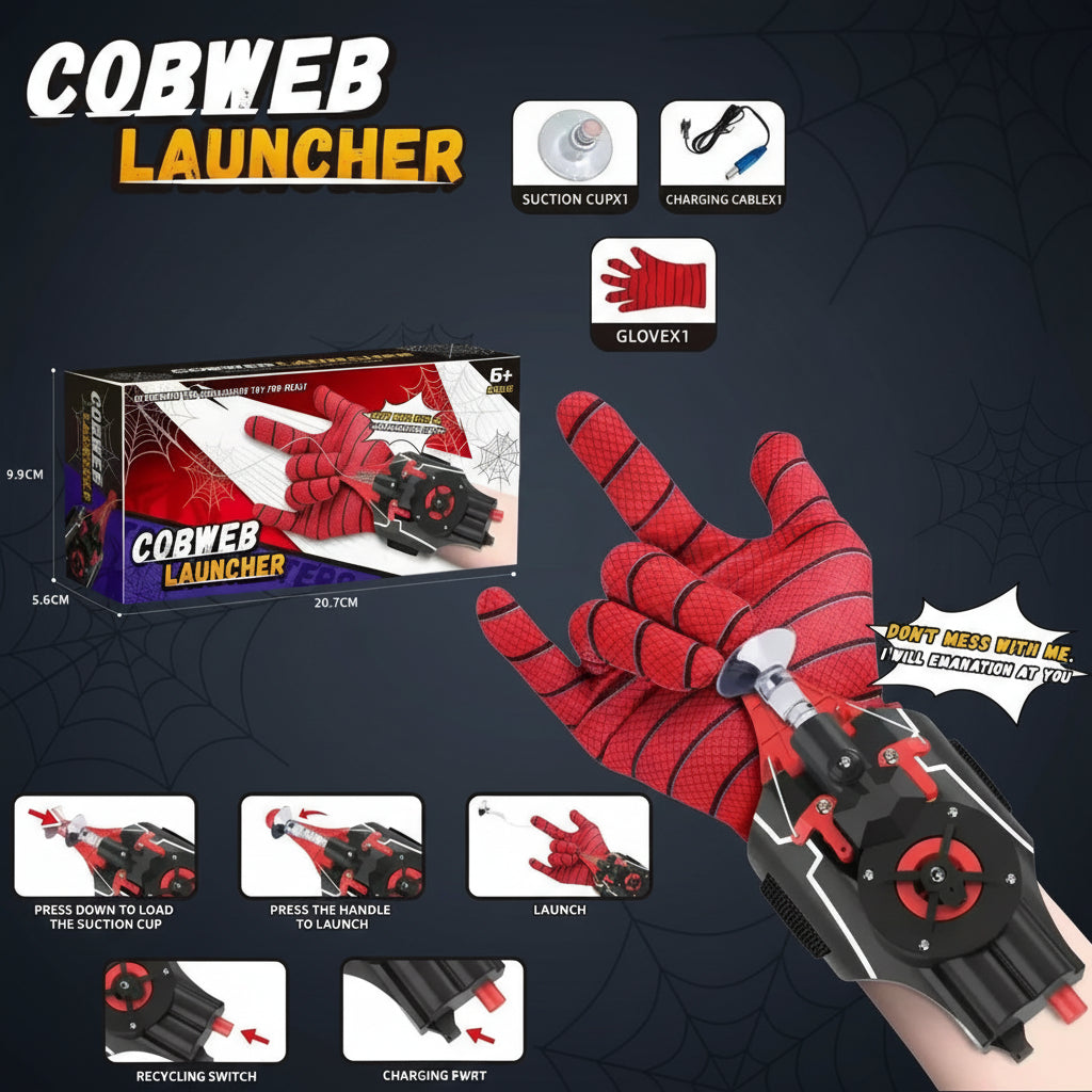 Spiderman Web Shooter Launcher Wrist Toy with Glove