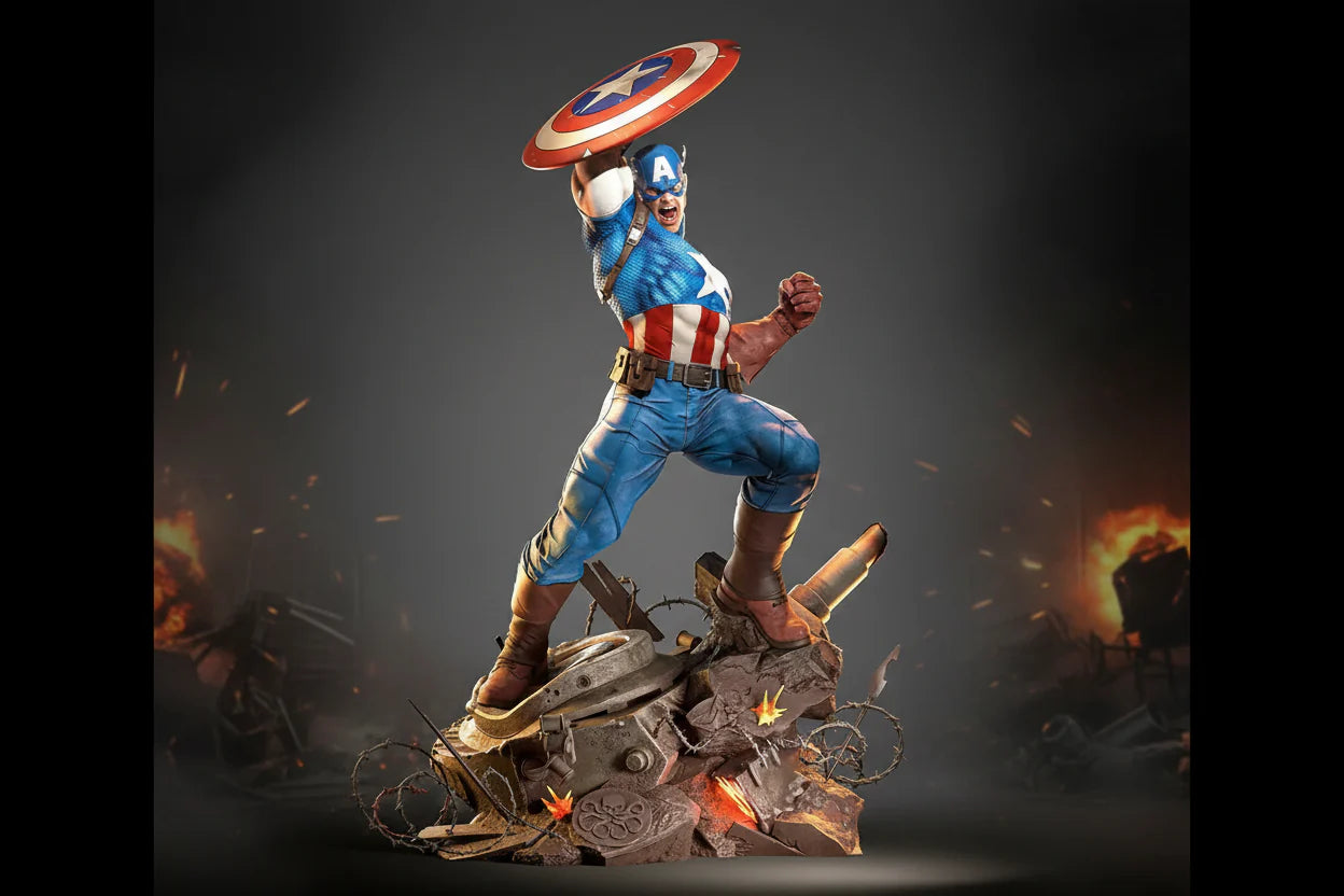 Captain America Resin Statue (1/6 Scale)3D Printed Figure by Tibs 3D Studio – Premium Collector Edition