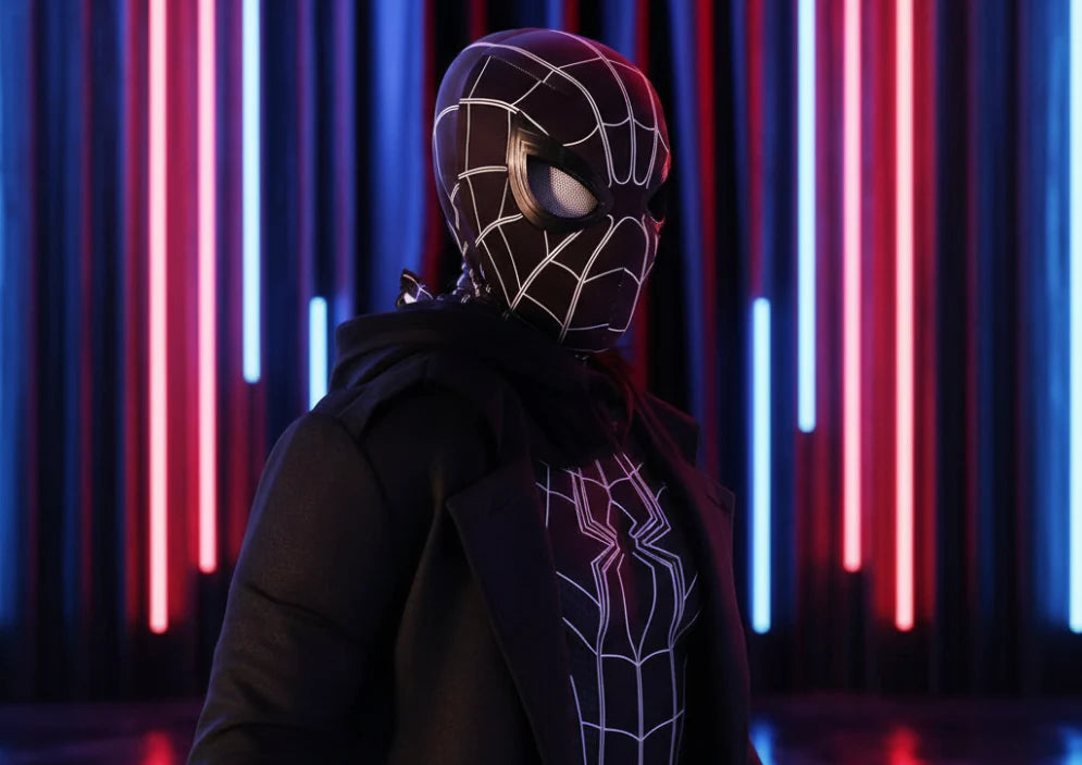 Spiderman Black Raimi 1:1 Cosplay Mask Helmet Touch Light Chin Control Eye Blink Limited Edition