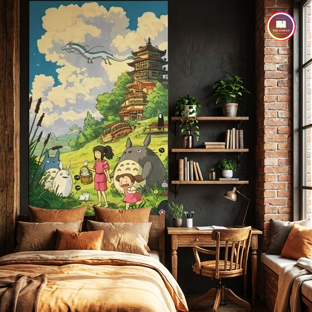 Totoro Anime Tapestry for Home Decor Bedroom Living Room (Multicolor)