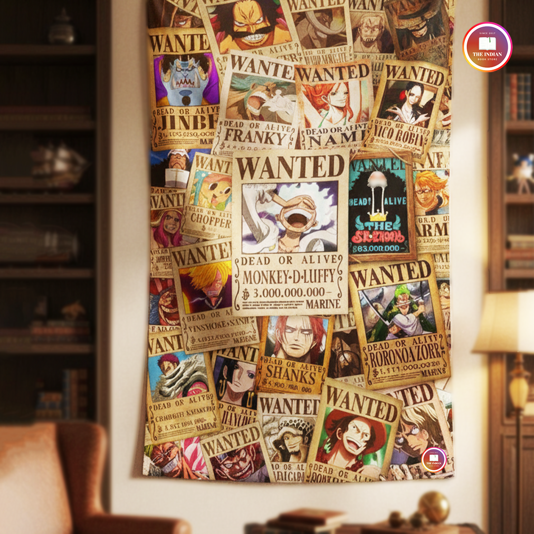One Piece Anime Wanted Pirates Tapestry for Home Bedroom Living Room (Multicolor)
