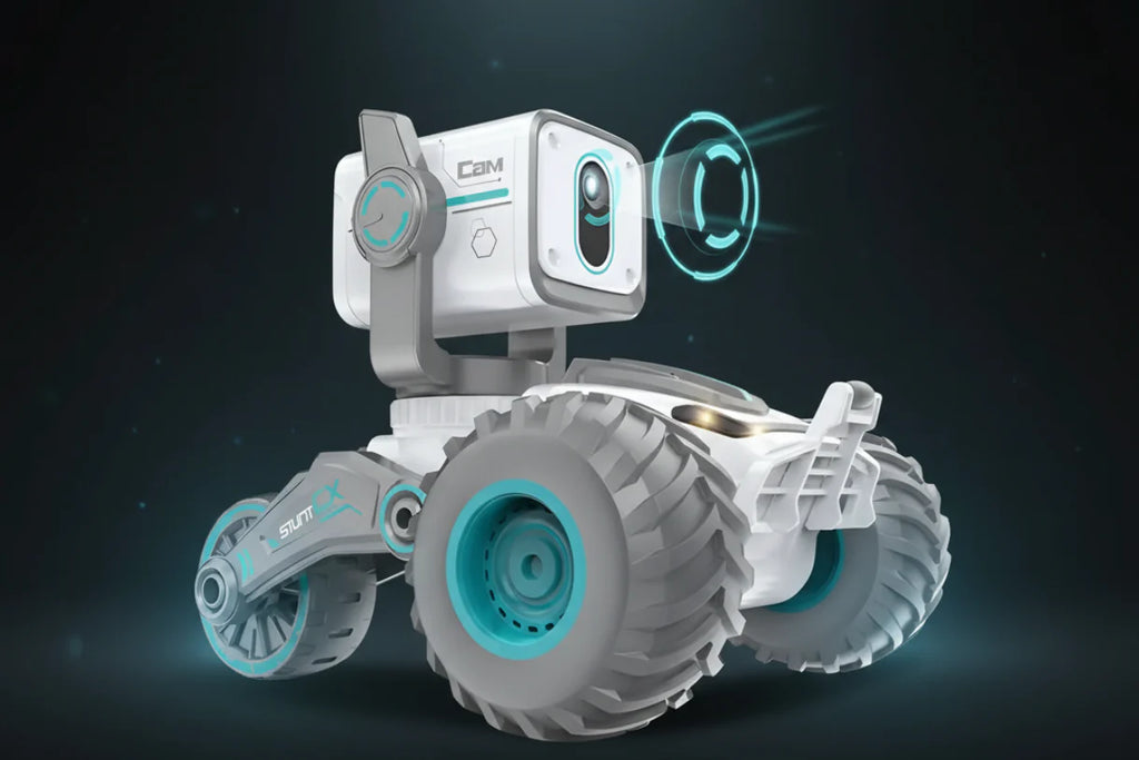 RC Stunt Car with Voice Control, Photo & Video Function – Dual Mode 360° Rotating Car with Lights & Big Tires