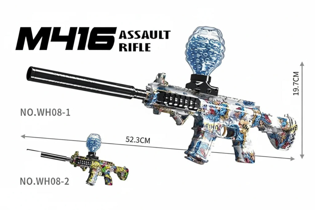 M416 Assault Rifle Automatic Electric Gel Blaster Toy Gun -Electric Operated Gun Toy High Speed Upto 50 Feet Range Rechargeable Safe & Durable Outdoor Shooting Toy