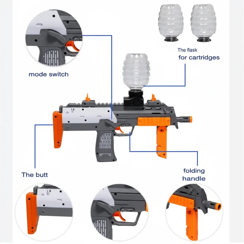 Water Blaster Gun & Small Balls Foam Blaster for Outdoor Activities for Adult Airsoft Gun Automatic